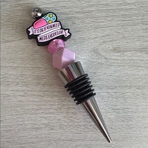 Pink and Silver Wine Bottle Stopper